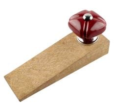 Solid Cherry Square Ceramic Door Stopper